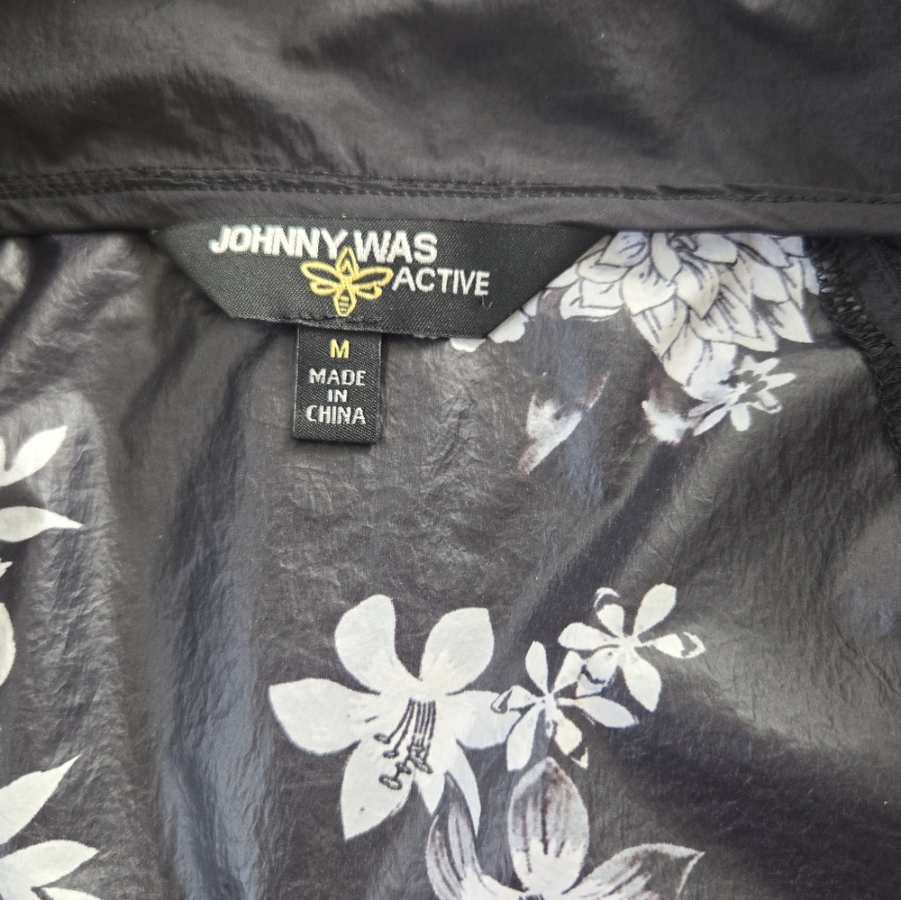 Johnny Was Bee Active Ruched Sleeve Parachute Jacket Size Medium Full Zip Boho - Picture 13 of 15